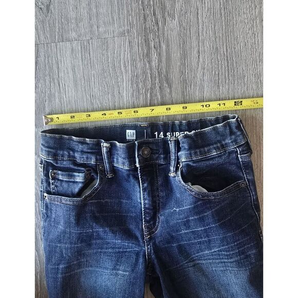 Gap Girl's Jeans Stretch Super Skinny Size 14 Medium Wash Adjustable Waist - Picture 6 of 8